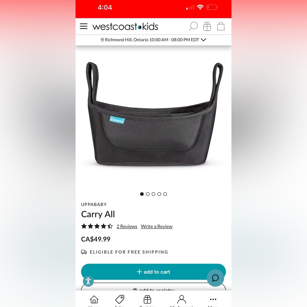 Uppababy black stroller organizer EUC retail $60